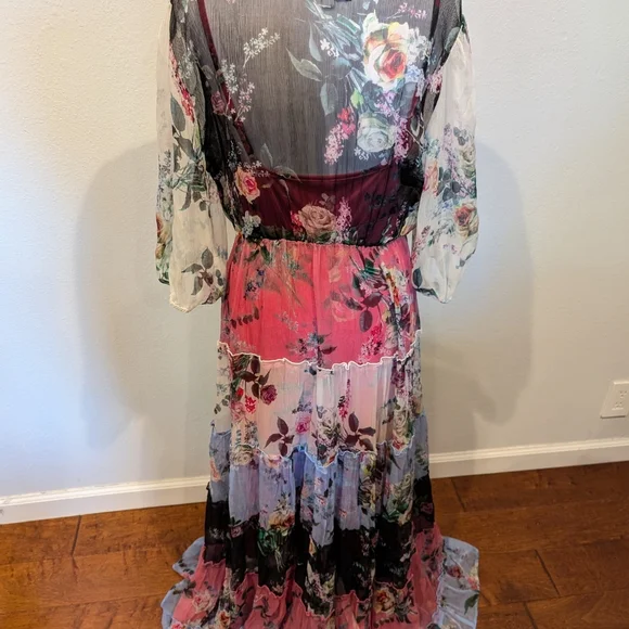 chinese dress ladies Juliet JUJT2507A Prom Long A Line Floral Print Formal Dress